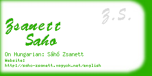 zsanett saho business card